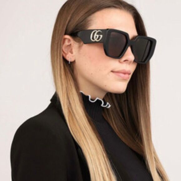 BRAND NEW GUCCI GG0956S 003 Women Black/Grey Sunglasses